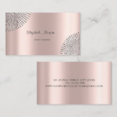 Carte De Visite Elégant Rose Gold, Simple, Dots (Devant / Derrière)