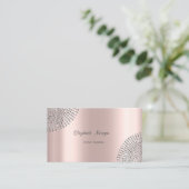 Carte De Visite Elégant Rose Gold, Simple, Dots (Debout devant)