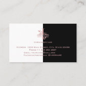 Carte De Visite Élégant Rose Gold Split Custom Monogramme Lettre I (Dos)