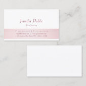 Carte De Visite Élégant Rose Gold tendance Script Modèle moderne (Devant / Derrière)