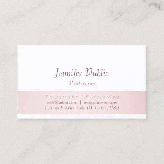 Carte De Visite Élégant Rose Gold tendance Script Modèle moderne (Devant)