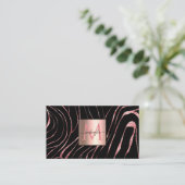 Carte De Visite Élégant Rose Gold Tiger rayé noir (Debout devant)