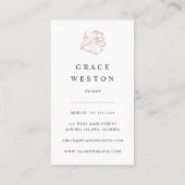 Carte De Visite Élégant Rose Hibiscus Or Fleur Vertical (Dos)