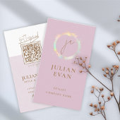 Carte De Visite Élégant rose Holographique Script Beauté