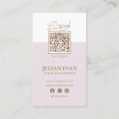 Carte De Visite Élégant rose Holographique Script Beauté (Dos)