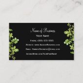 Carte De Visite Élégant Rose jaune Floral professionnel Noir (Dos)