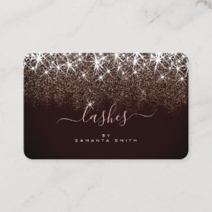 Carte De Visite Élégant Rose lumineux Parties scintillant or Lashe