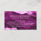 Carte De Visite Élégant rose Magenta Agate Parties scintillant Scr (Dos)