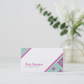 CARTE DE VISITE élégant rose menthe vert (Debout devant)