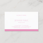 Carte De Visite Élégant rose Modèle blanc moderne professionnel (Dos)