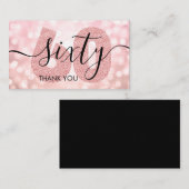 Carte De Visite Elégant Rose moderne Or 60e anniversaire Merci (Devant / Derrière)