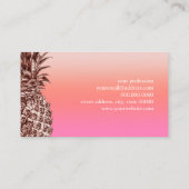 Carte De Visite Elégant rose moderne or ananas dégradé rose (Dos)