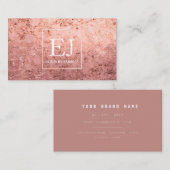 Carte De Visite Elégant rose moderne or & marbre rose (Devant / Derrière)