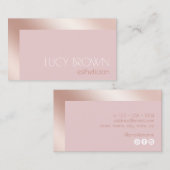 Carte De Visite Elégant rose moderne or & rose esthéticien (Devant / Derrière)