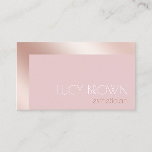 Carte De Visite Elégant rose moderne or & rose esthéticien (Devant)