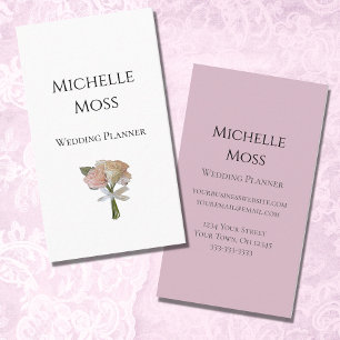 Carte De Visite Élégant Rose Moderne Wedding planner Floral