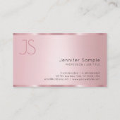 Carte De Visite Élégant Rose Monogramme Or Typographie moderne (Dos)