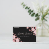 Carte De Visite Élégant Rose noir (Debout devant)