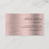 Carte De Visite Élégant Rose Or brossé Monogramme métallique Nom (Dos)