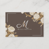 Carte De Visite Élégant Rose or Brown Monogramme (Devant)