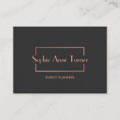 Carte De Visite Elégant Rose Or Frame Broken Cadre gris foncé (Devant)