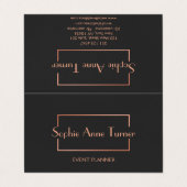 Carte De Visite Elégant Rose Or Frame Broken Cadre gris foncé (Extérieur déplié)