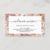 Carte De Visite Elégant Rose or Holographique Parties scintillant (Dos)