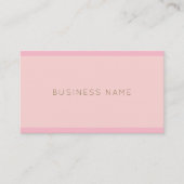 Carte De Visite Élégant rose or moderne Main Script Nom Plain (Devant)