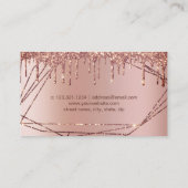 Carte De Visite Elégant rose or parties scintillant cadre clous mé (Dos)