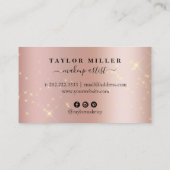 Carte De Visite Elégant rose or parties scintillant maquillage & c (Dos)