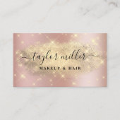 Carte De Visite Elégant rose or parties scintillant maquillage & c (Devant)