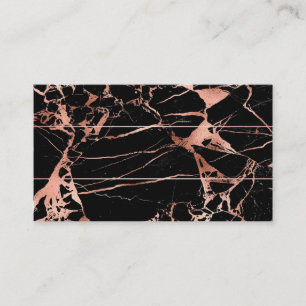 Carte De Visite Élégant Rose Or rose noir marbre Agate