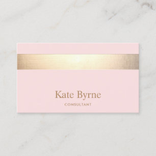Carte De Visite Élégant rose Or Stripe