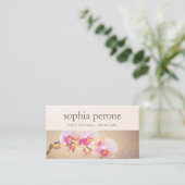 Carte De Visite Elégant rose orchidée beauté florale (Debout devant)