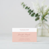 Carte De Visite Élégant rose pâle blanc moderne Modèle simple (Debout devant)