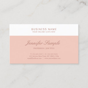 Carte De Visite Élégant Rose Pâle Blanc Moderne Simple Modèle