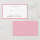 Carte De Visite Élégant rose pâle rose blanc Joli Modèle moderne (Devant / Derrière)