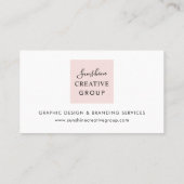 Carte De Visite Élégant Rose Pâle Script Professionnel (Dos)