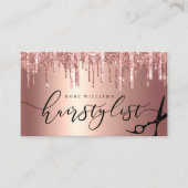 Carte De Visite Elégant rose parties scintillant en or ciseaux de  (Devant)