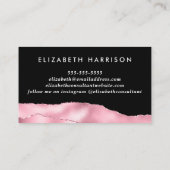 Carte De Visite Élégant rose Parties scintillant noir (Dos)