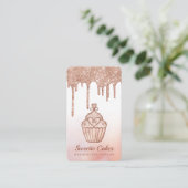 Carte De Visite Élégant Rose Parties scintillant or Drives boulan (Debout devant)