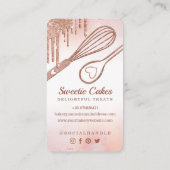 Carte De Visite Élégant Rose Parties scintillant or Drives boulan (Dos)