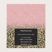 Carte De Visite Élégant Rose Parties scintillant or Empreinte de l (Intérieur déplié)