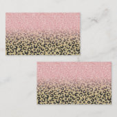 Carte De Visite Élégant Rose Parties scintillant or Empreinte de l (Devant / Derrière)