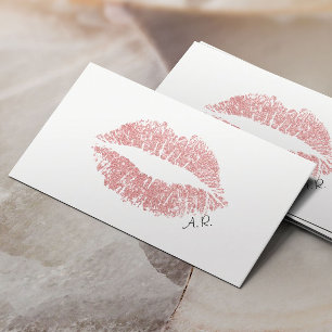 Carte De Visite Élégant Rose Parties scintillant or Lèvres Salon m