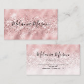 Carte De Visite Elégant Rose Parties scintillant or maquillage Art (Devant / Derrière)