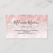 Carte De Visite Elégant Rose Parties scintillant or maquillage Art (Dos)