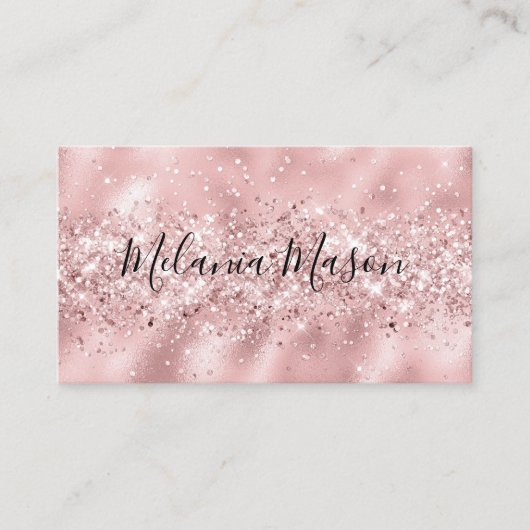 Carte De Visite Elégant Rose Parties scintillant or maquillage Art (Devant)