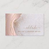 Carte De Visite Élégant Rose Parties scintillant or Signature Scri (Devant)