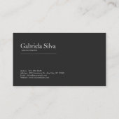 Carte De Visite Elégant rose Peony Floral Noir (Dos)